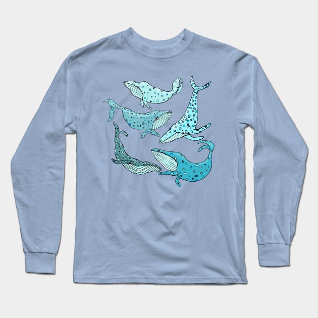 Blue Whales Long Sleeve T-Shirt by msmart